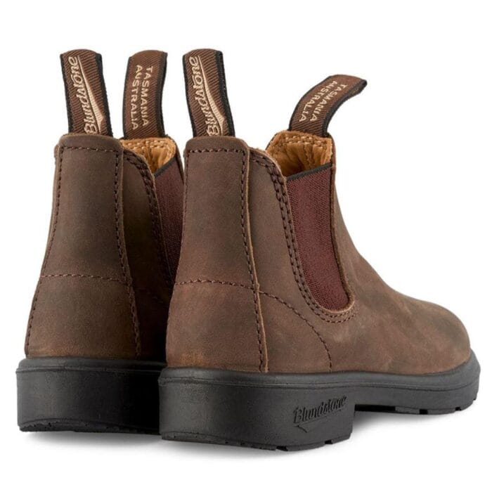 Blundstone 565 Kids Unisex Rustic Brown Leather Boots Slip On Ankle Boots - Knighthood Store