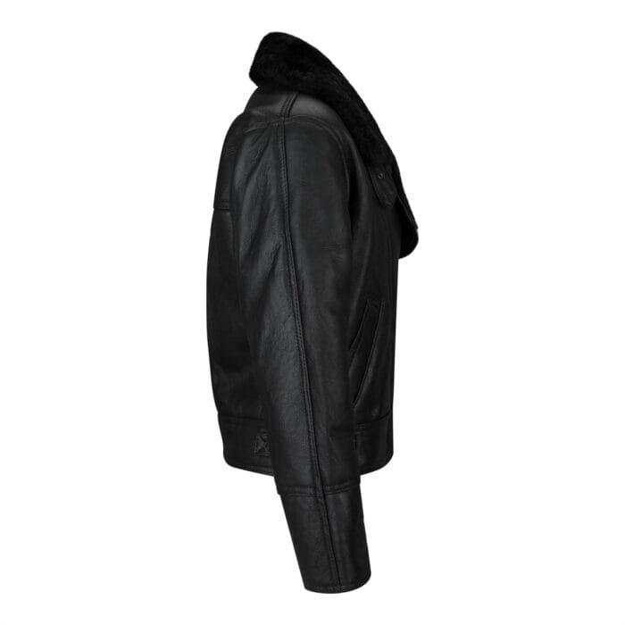 Ladies Vintage 100% Real Sheepskin Jacket Leather Biker Black Aviator Flying - Knighthood Store