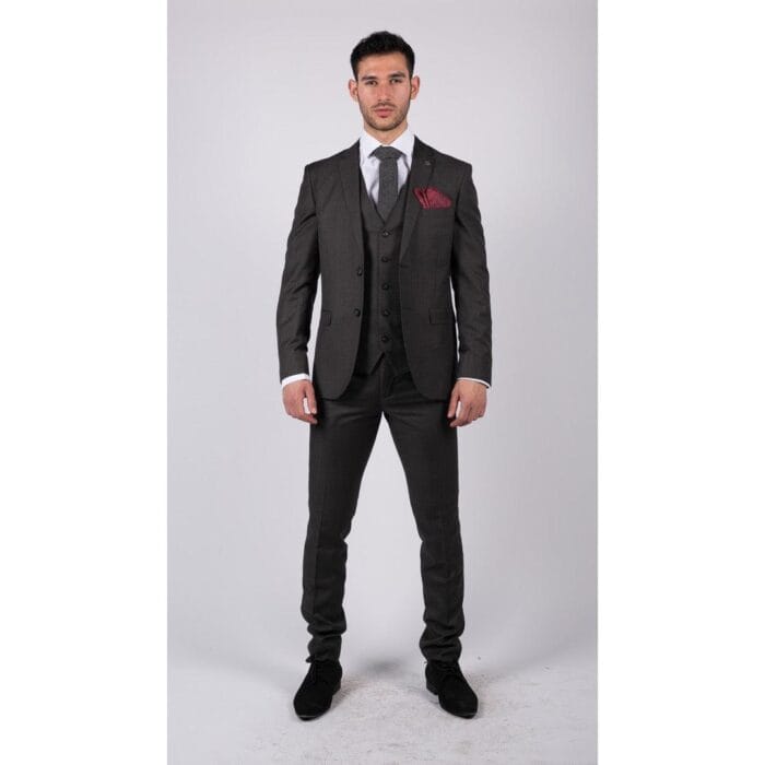 Mens Dark Grey Charcoal 3 Piece Suit Classic Stitch Wedding Summer Prom Classic - Knighthood Store