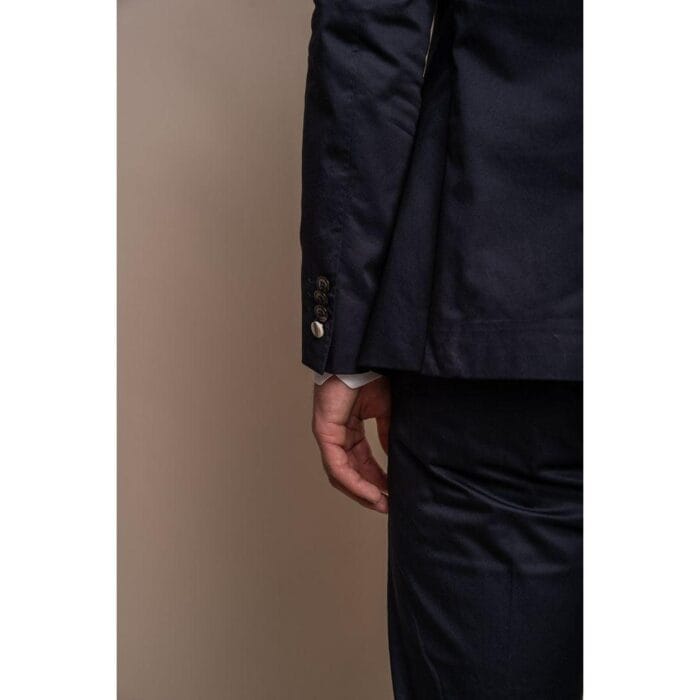 Mens Navy 2 Piece Suit Lightweight Cotton - Knighthood Store