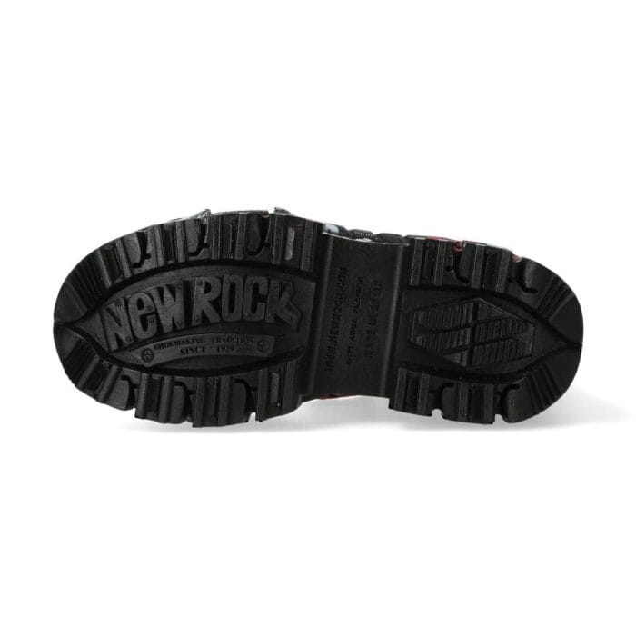 New Rock Boots WALL126CCT-C1 Unisex Metallic Black Leather Platform Gothic Boots - Knighthood Store