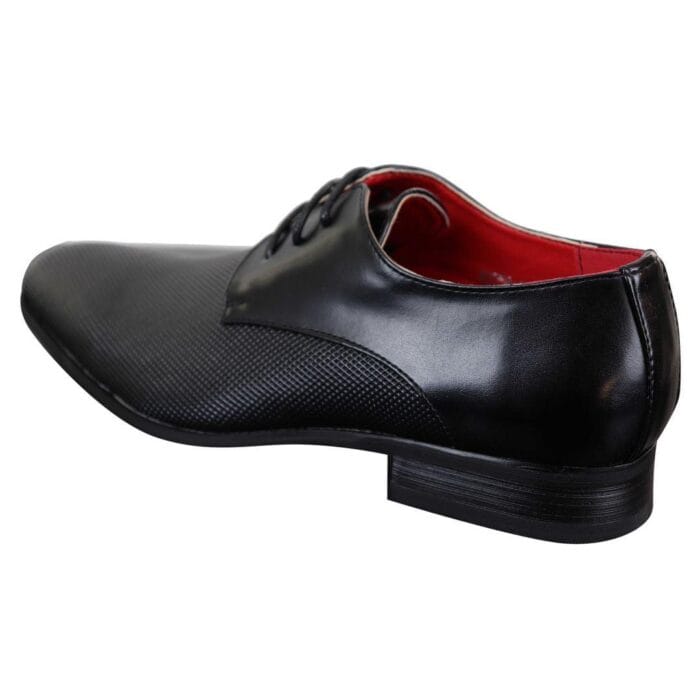 Mens Classic Laced PU Leather Smart Casual Shoes Black Office Wedding Prom Round - Knighthood Store