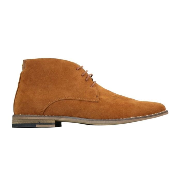 Mens Suede Ankle Boots Chelsea Laced Real Leather Lined Italian Design Smart Casual - Knighthood Store