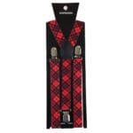 Mens Vintage Check Stripe Trouser Braces Suspenders 1920s Gatsby Peaky Blinders - Knighthood Store