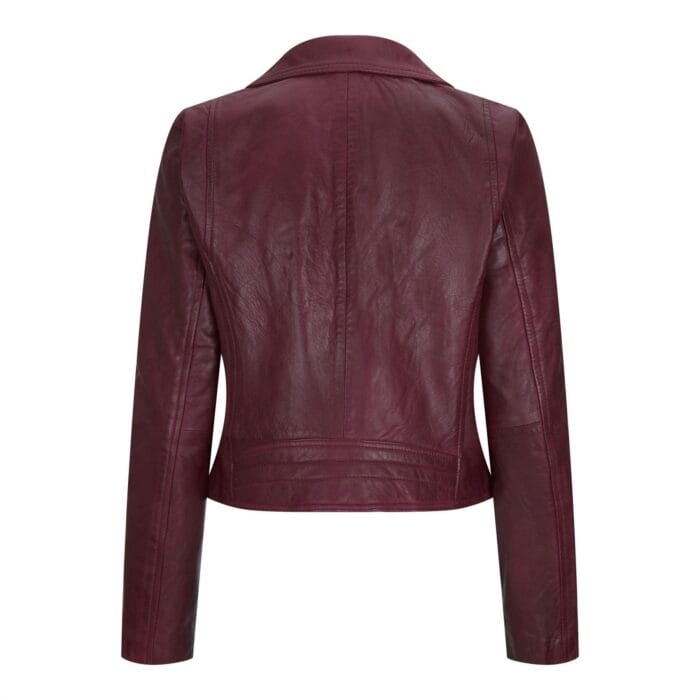 Womens Real Leather Biker Jacket Cross Zip Soft Slim Fit Brando Tan Brown Black Red Yellow - Knighthood Store