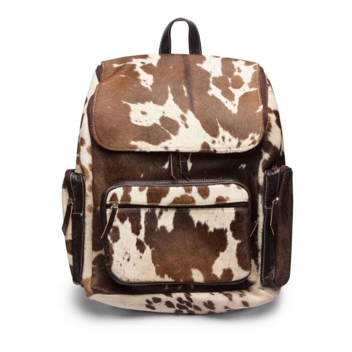 Unisex Rucksack Real Leather Cow Skin Zipped Bag Mens Ladies Carrier - Knighthood Store