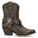 New Rock WSTM005-S2 Brown Leather Cowboy Western Pointed Boots Vintage - Knighthood Store