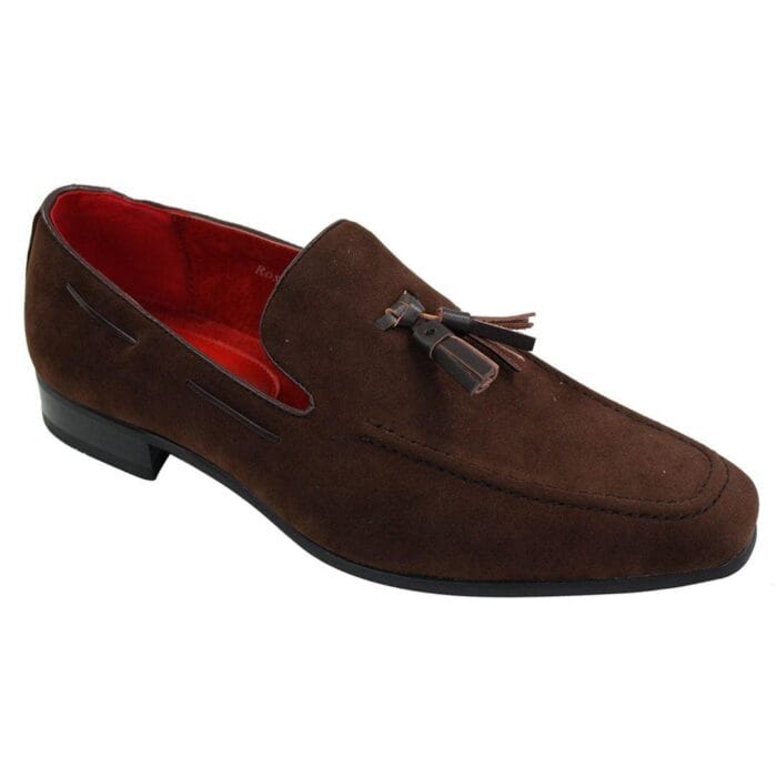 Mens Suede Loafers Driving Shoes Slip On Tassle Design Leather Smart Casual - Knighthood Store