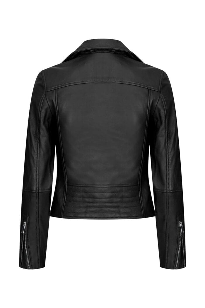 Womens Cross Zip Biker Real Leather Jacket Brando Red Black Retro Classic Motorcycle - Knighthood Store