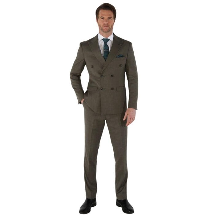 Men's Suit 2 Piece Sage Green Double Breasted Tailored Fit Summer Wedding - Knighthood Store