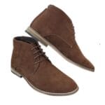 Mens Suede Ankle Boots Chelsea Laced Real Leather Lined Italian Design Smart Casual - Knighthood Store