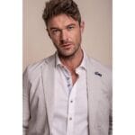 Mens Stone Grey Linen 2 Piece Summer Suit - Knighthood Store