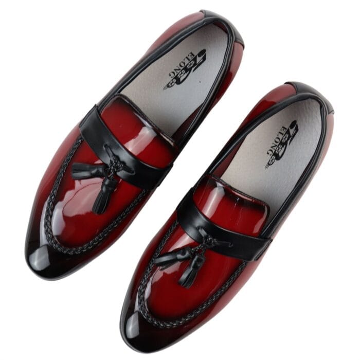 Men's Moccasin Loafers Patent Leather Lined Slip On Tassel Formal Dress Shoes - Knighthood Store