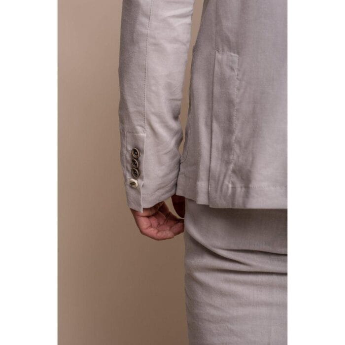 Mens Stone Grey Linen 2 Piece Summer Suit - Knighthood Store
