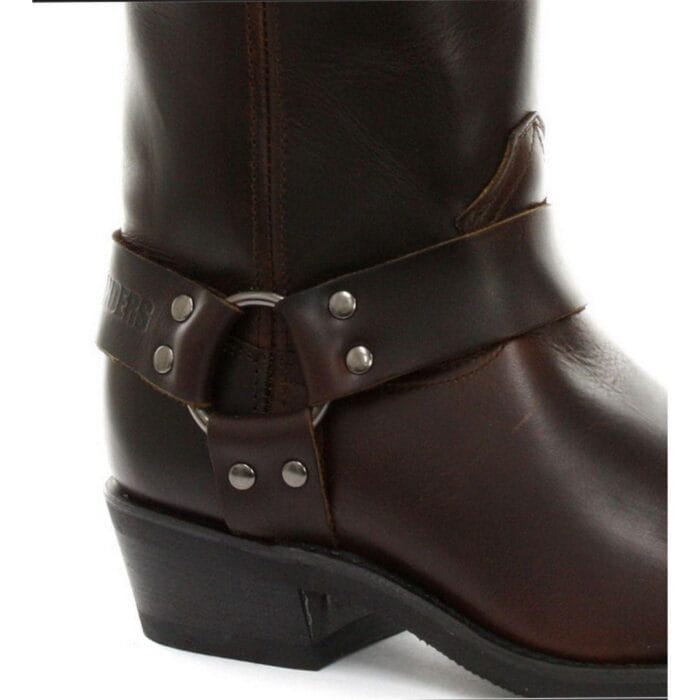 Unisex Real Leather Hi Biker Boots Rock Punk Grinders Buckle Cowboy Riding - Knighthood Store