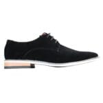 Mens Suede Smart Casual Oxford Shoes Laced Brown Black Blue - Knighthood Store
