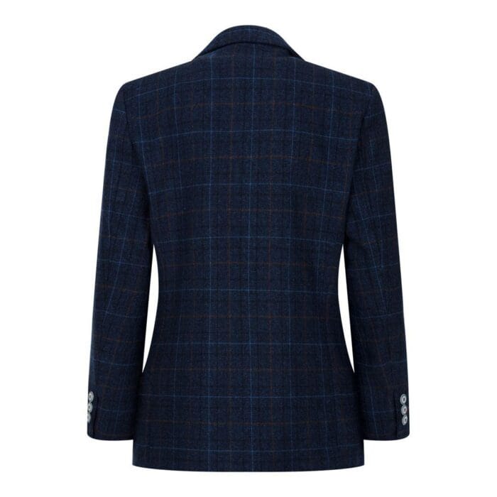Boys Blue 3 Piece Suit Navy Check Wedding Prom Formal Vintage Tailored Fit - Knighthood Store