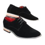 Mens Suede Smart Casual Oxford Shoes Laced Brown Black Blue - Knighthood Store