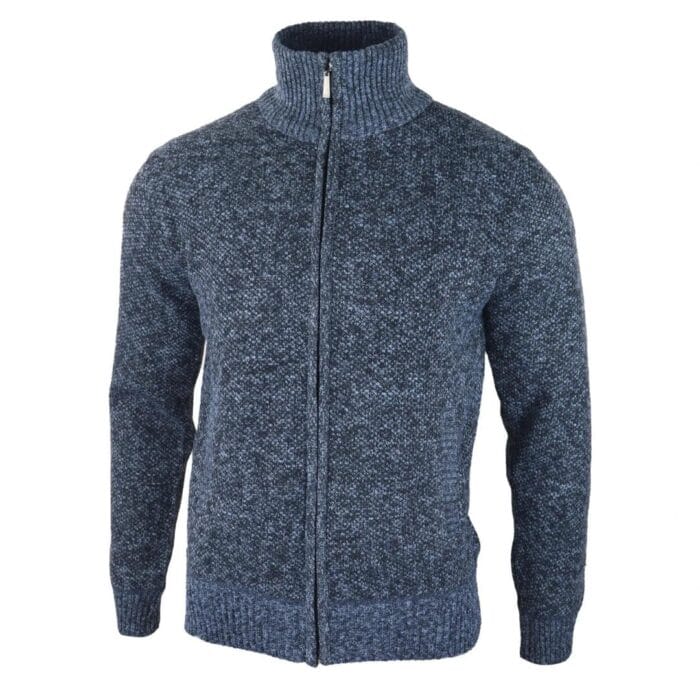 Mens Jumper Jacket Fleece Fur Lined Cardigan Knitted Warm Winter Casual Zipped - Knighthood Store