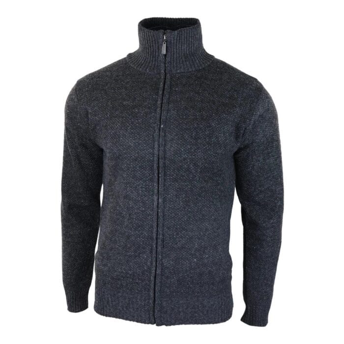 Mens Jumper Jacket Fleece Fur Lined Cardigan Knitted Warm Winter Casual Zipped - Knighthood Store