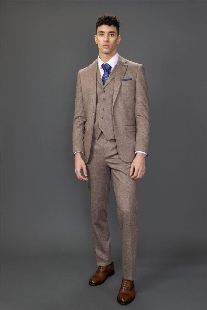 Men's Suit 3 Piece Brown Wedding Formal Dress - Knighthood Store