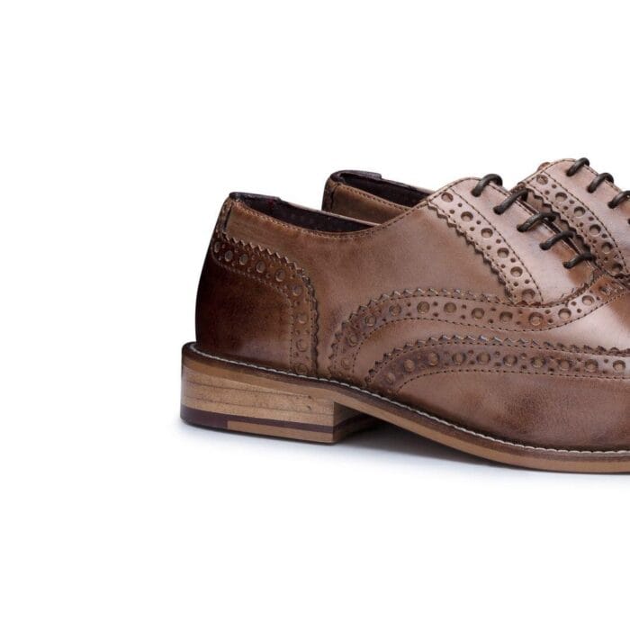 Mens Real Leather Vintage Shoes Brogues 1920s Suede Tweed Laced Shoes Smart Formal - Knighthood Store