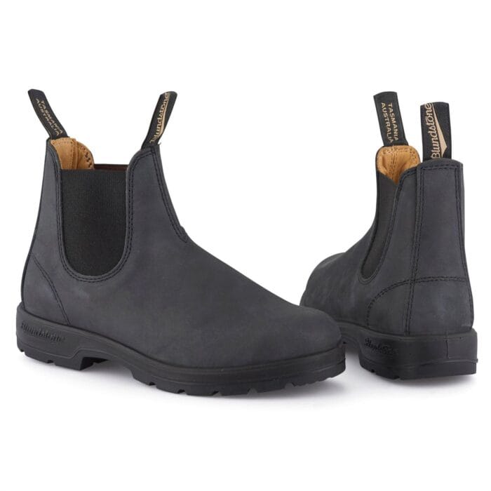 Blundstone 587 Rustic Black Leather Chelsea Ankle Classic Boots - Knighthood Store