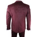 Mens Marc Darcy Velvet Paisley Burgundy Fit 3 Piece Suit Tuxedo Dinner Jacket Wedding - Knighthood Store