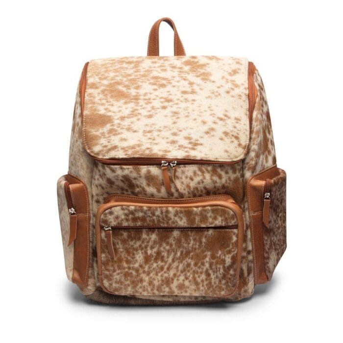 Unisex Rucksack Real Leather Cow Skin Zipped Bag Mens Ladies Carrier - Knighthood Store