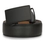 Mens Leather Belt Ratchet Trouser Jeans Dress 35MM Trim to Fit Any Size - Knighthood Store