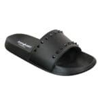 Mens Black White Stripes Spikes Flip Flops Slippers Summer Beach Casual Walking - Knighthood Store
