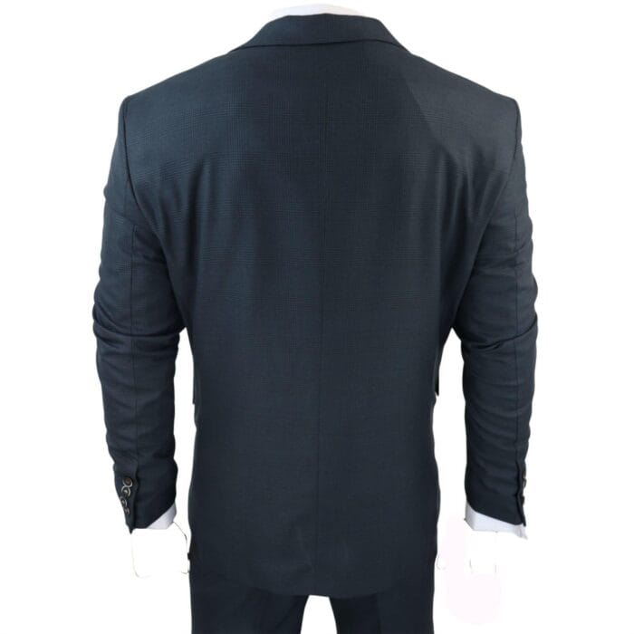 Men's 3 Piece Suit Classic Prince of Wales Check Olive Green Wedding Office Retro - Knighthood Store