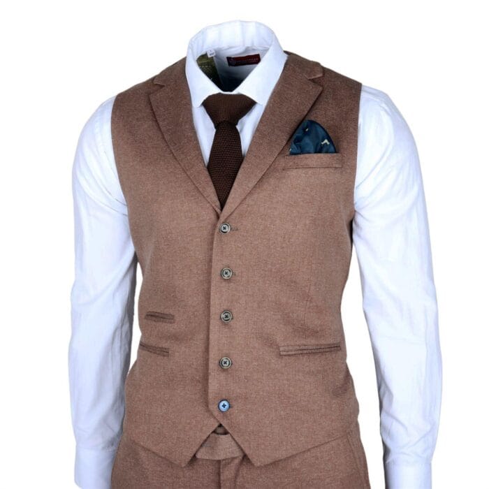 Men's Suit 3 Piece Brown Wedding Formal Dress - Knighthood Store