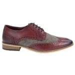 Mens Leather Gatsby Brogues Tweed Lace Shoes 1920s Peaky Blinders Classic - Knighthood Store