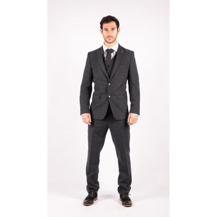 Mens Wool Tweed Suit 3 Piece Authentic 1920s Tailored Fit Classic - Knighthood Store