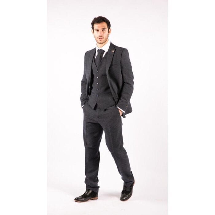 Mens Wool Tweed Suit 3 Piece Authentic 1920s Tailored Fit Classic - Knighthood Store