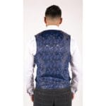 Mens Navy Blue Wine Check Herringbone Tweed Vintage 3 Piece New Marc Darcy Suit - Knighthood Store