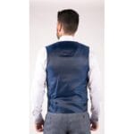 Mens Blue Check Marc Darcy 3 Piece Suit Double Breasted Waistcoat Elbow Patch - Knighthood Store