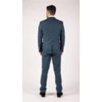 Mens Blue Tan Brown 3 Piece Herringbone Tweed Check Vintage Tailored Fit Suit - Knighthood Store