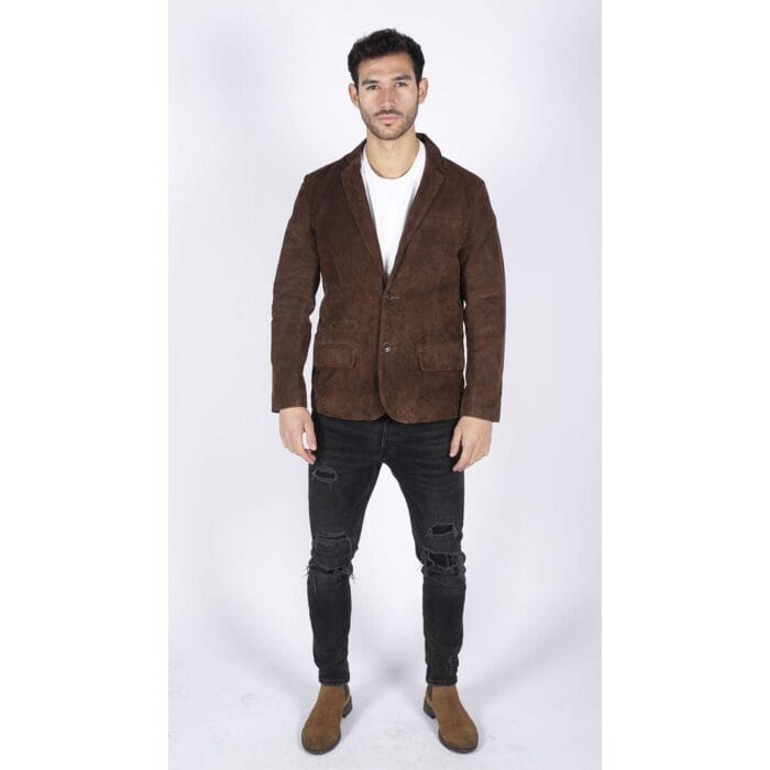 Mens Genuine Suede Blazer Style Jacket Leather Mens Classic VIntage Smart Casual - Knighthood Store