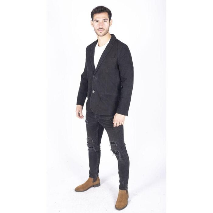Mens Genuine Suede Blazer Style Jacket Leather Mens Classic VIntage Smart Casual - Knighthood Store