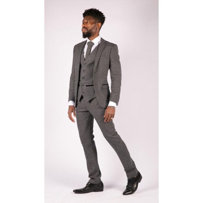 Mens 3 Piece Suit Tweed Check Vintage Retro Tailored Fit 1920s - Knighthood Store