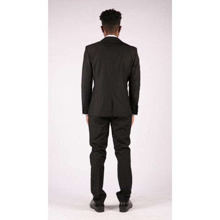 Mens 3 Piece Black Classic Satin Tuxedo Dinner Suit Tailored Fit Wedding Prom - Knighthood Store