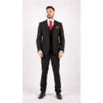Mens 3 Piece Black Tailored Fit Complete Suit Classic Doorman Morning Funeral - Knighthood Store