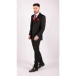 Mens 3 Piece Black Tailored Fit Complete Suit Classic Doorman Morning Funeral - Knighthood Store