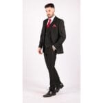Mens 3 Piece Black Tailored Fit Complete Suit Classic Doorman Morning Funeral - Knighthood Store
