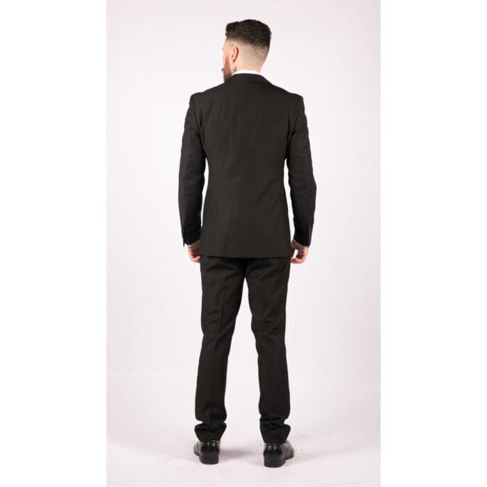 Mens 3 Piece Black Tailored Fit Complete Suit Classic Doorman Morning Funeral - Knighthood Store