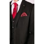 Mens 3 Piece Black Tailored Fit Complete Suit Classic Doorman Morning Funeral - Knighthood Store