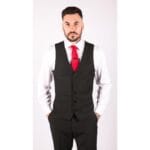 Mens 3 Piece Black Tailored Fit Complete Suit Classic Doorman Morning Funeral - Knighthood Store