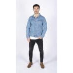 Mens Classic Denim Jacket Jeans Black Stonewash Blue Short Vintage 80s Retro Classic - Knighthood Store